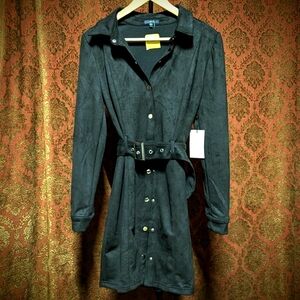 Suede-Like Coat Dress (L)
